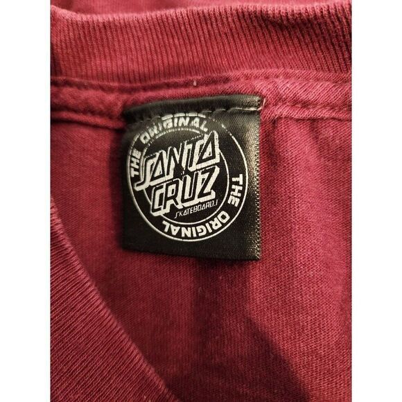 Santa Cruz Red Long Sleeve T-Shirt S Graphic Tee Skater Surfer Double Sided - Picture 6 of 6